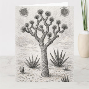 joshua tree sketch desert sketch art card