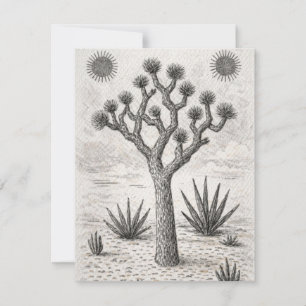 joshua tree sketch desert sketch art invitation