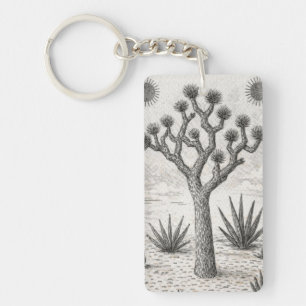joshua tree sketch desert sketch art keychain