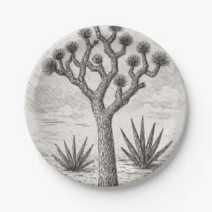 joshua tree sketch desert sketch art paper plate