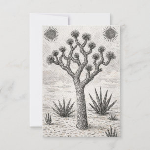 joshua tree sketch desert sketch art save the date