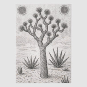 joshua tree sketch desert sketch art tissue paper