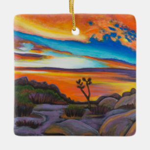 Joshua tree Sunset Ceramic Ornament