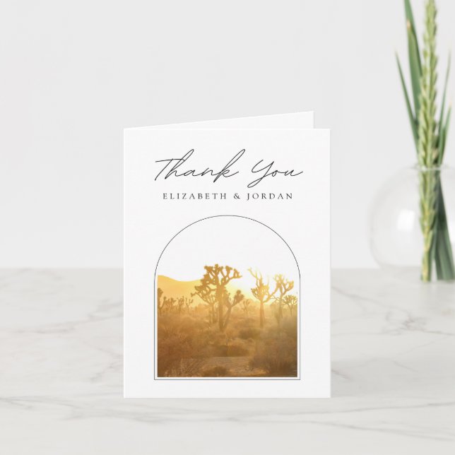 Joshua Tree Sunset Photo Blank Thank You Card (Front)