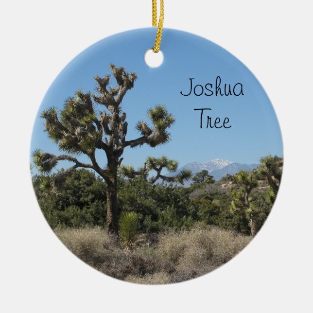 Joshua Tree View Ceramic Ornament (Front)