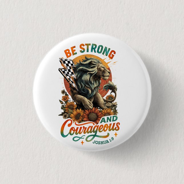 Joshus 1:9  1 inch round button (Front)