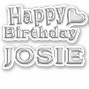 Josie Happy Birthday Silver Autocollants