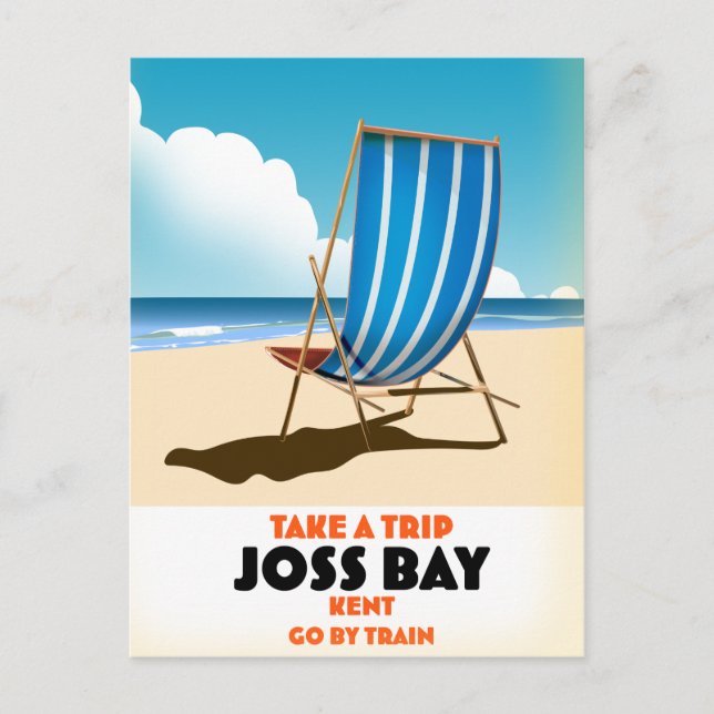 Joss Bay Kent vintage style travel poster. Postcard (Front)