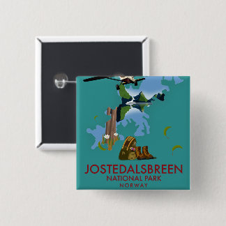Jostedalsbreen National Park Flight poster 2 Inch Square Button