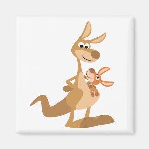 Jote Cartoon Kangaroo maman et Joey Magnet