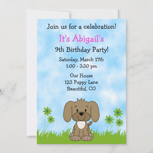 Jote Chien Chien Chien Anniversaire Invitation pou (Devant)