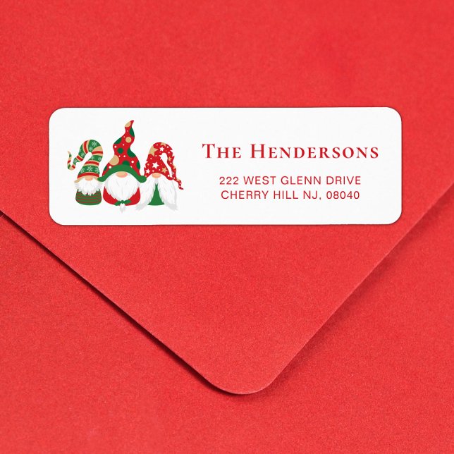 Jote Christmas Gnomes Adresse de retour (Christmas gnomes bring joy, laughter, and a touch of magic to your holiday season cards)