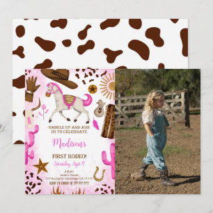 Jote Cowgirl Anniversaire Photo Invitation