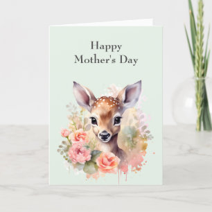 Jote Deer entourée de la carte de fête des mères R