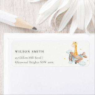 Jote Jaune Avion Giraffe Nuage Étoiles Adresse