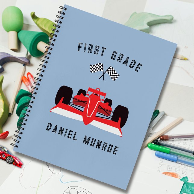 Jote Kids Red Racing Car School Carnet Spiral (Créateur téléchargé)