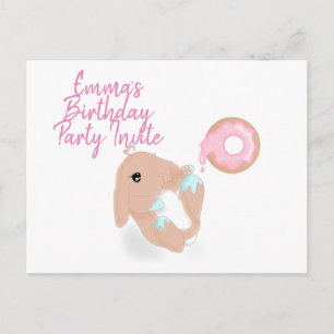 Jote Rabbit Cartoon Bunny Invitation de fête d'ann