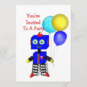 Jote Robot Boys Invitations de fête d'anniversaire
