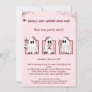 Jote Rose Fantômes Halloween Fête Invitation Kawai