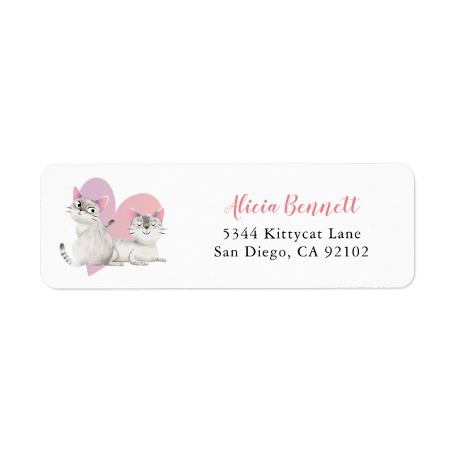 Jote Rose Twin Kitty Cats Adresse de retour (Devant)