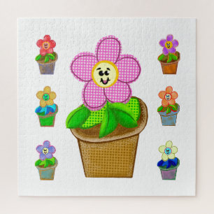 Jote Rosy Posy Posé Fleurs Carré Jigsaw Puzzle