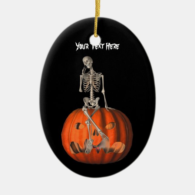 Jote squelette Citrouille Ornement d'Halloween (Devant)