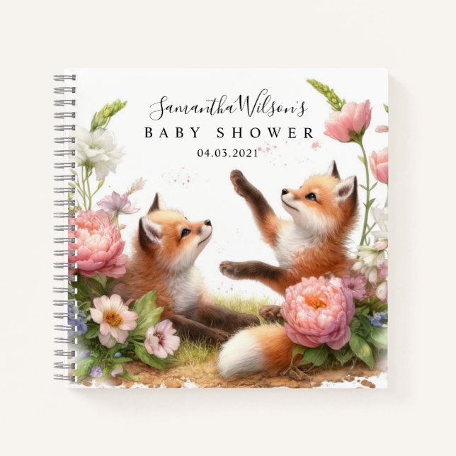 Jote Two Baby Foxes Baby shower Livre d'or (Devant)