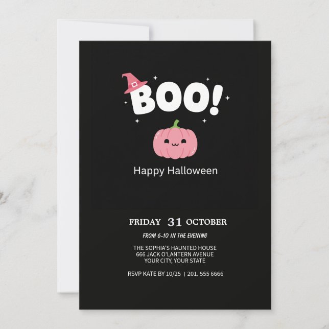 Joue BOO ! Invitation du parti Halloween (Devant)