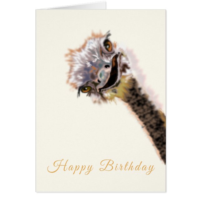 Jouer à l'autruche joyeuse carte d'anniversaire -  (Devant)