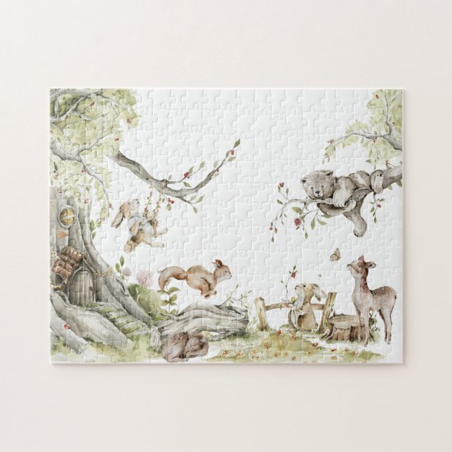 Jouer aquarelle Forêt Animaux Puzzle (Horizontal)