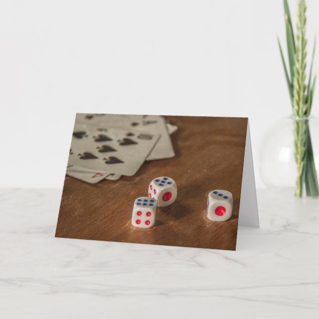 Jouer aux cartes et aux dés Carte de voeux (Devant)
