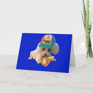 Jouer Ball Poodle Carte de voeux pliée
