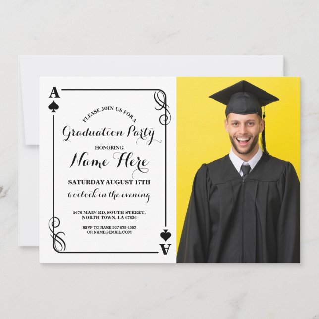 Jouer Carte Ace of Spades Vegas Graduation Photo (Devant)