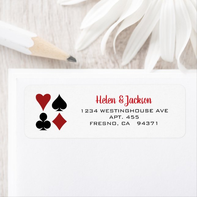 Jouer Carte Convient Black White Las Vegas Mariage (En situation)
