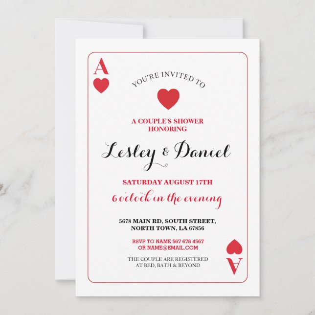 Jouer Carte Couples Fiançailles Ace Vegas Invitati (Devant)