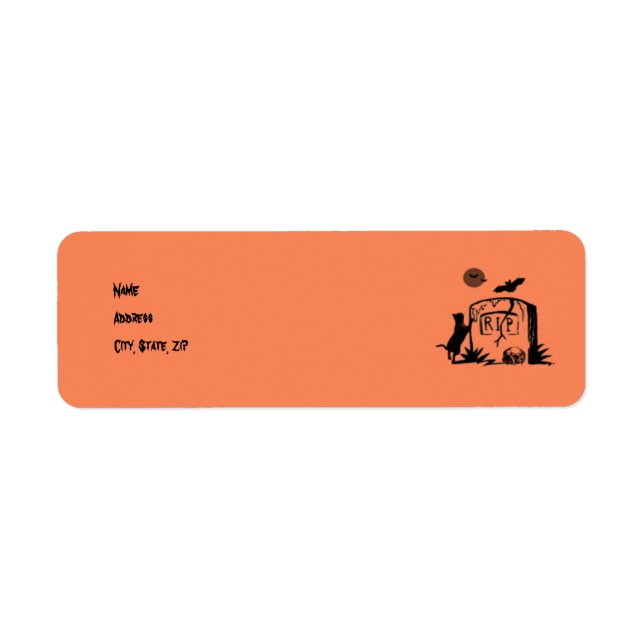 Jouer Chat noir Étiquette de adresse Modèle (Devant)