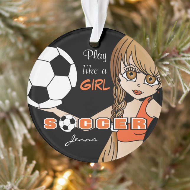 Jouer Comme Une Fille | Football | orange et noir (Arbre)