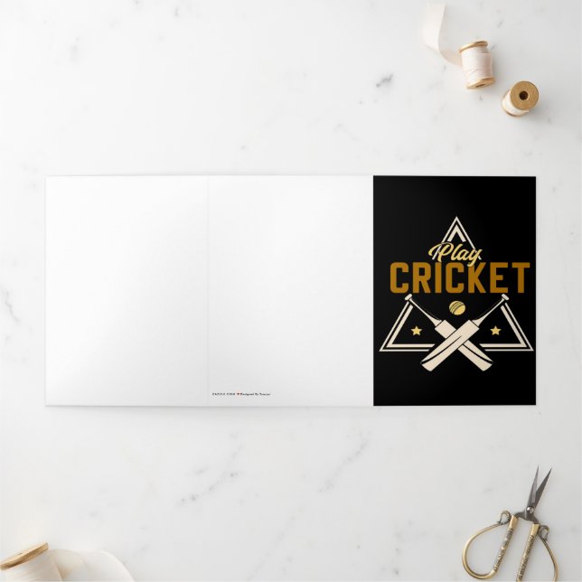 Jouer cricket triple lettre plier Faire-part (Extérieur)