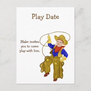 Jouer Date Invitation pour Garçon, Petit Cowboy