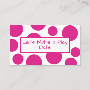 Jouer date Pink Polka Carte de visite