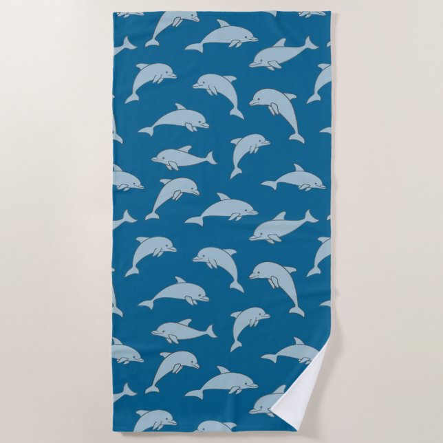 Jouer Dauphins Design Serviette de plage (Devant)