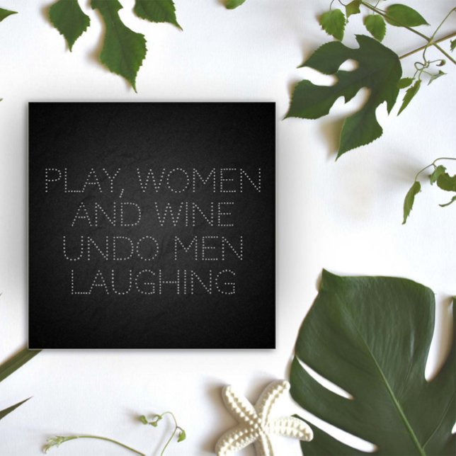 Jouer femmes et vin minimaliste gris drôle poster (Créateur téléchargé)