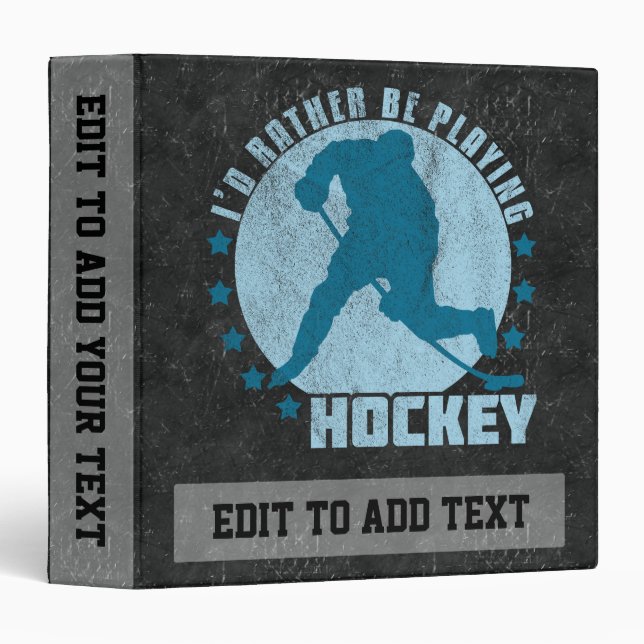 Jouer Hockey sur glace personnalisable Classeur de (Devant/Côté)