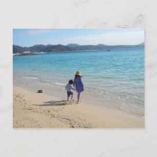 Jouer jour sur la plage Photographie Carte postale