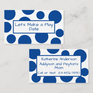 Jouer le Carte de visite de points Polka bleu