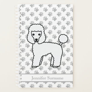 Jouet blanc Poodle mignonette Cartoon Chien & Text