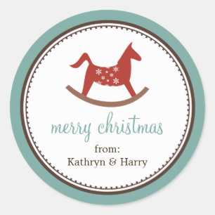 Jouet de chevalet à cheval bleu, étiquette cadea