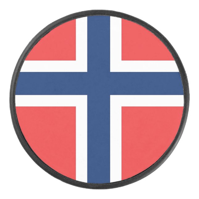 Jouet de hockey patriotique avec Drapeau de Norvèg (Devant)