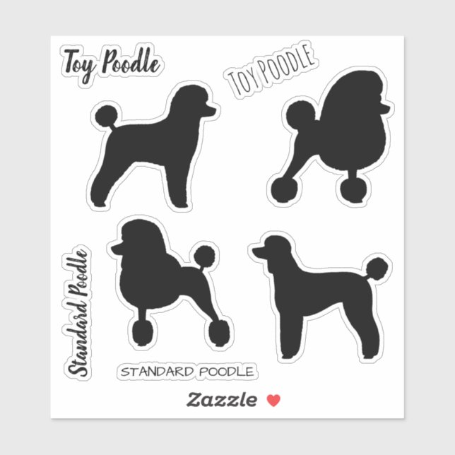Jouet et Sticker Silhouettes Standard Poodle (Feuille)