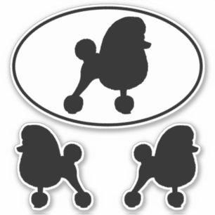 Jouet fantaisie Poodle Chien Silhouettes Sticker V